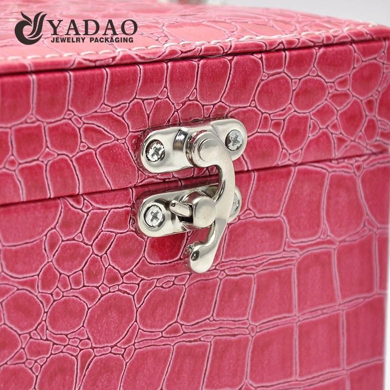 stock wholesale beautiful custom lowest MOQ, OEM leather dressing case, jewels case from china