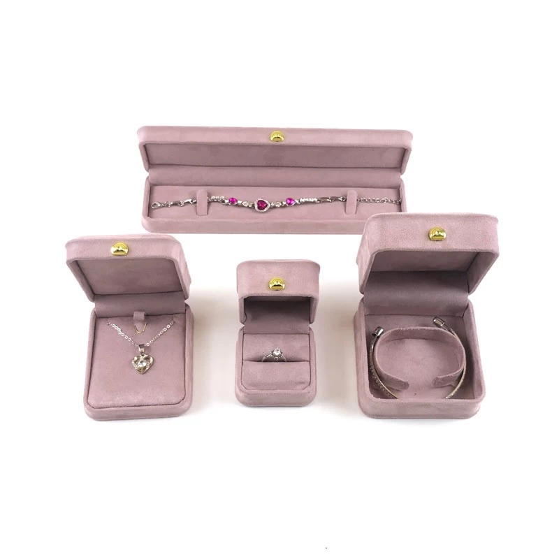 suede plastic box jewelry packaging box gift jewellery box set
