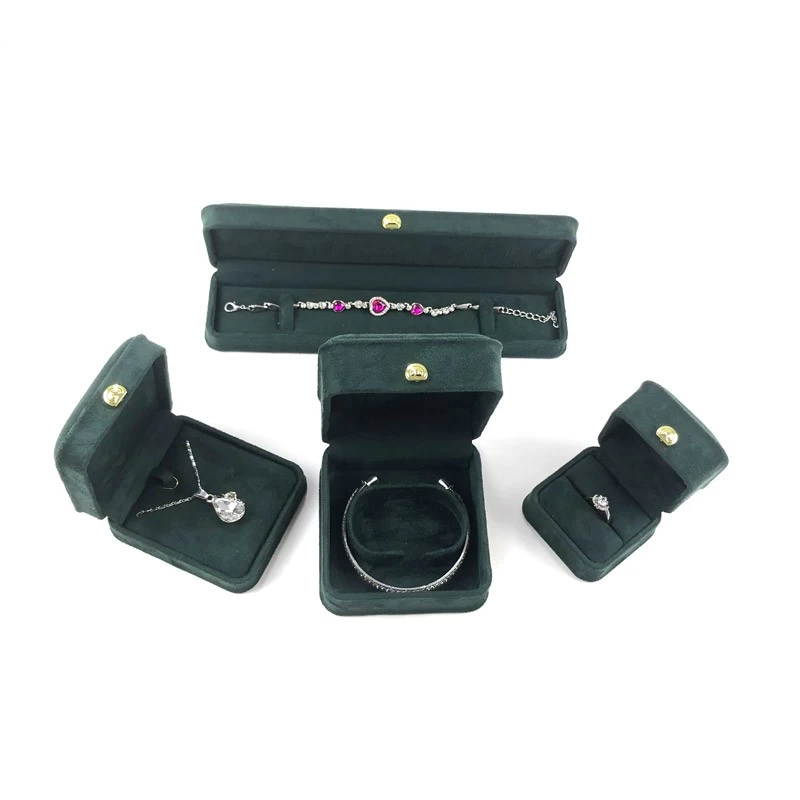 suede plastic box jewelry packaging box gift jewellery box set