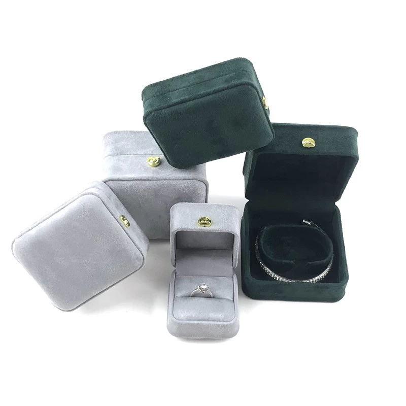 suede plastic box jewelry packaging box gift jewellery box set