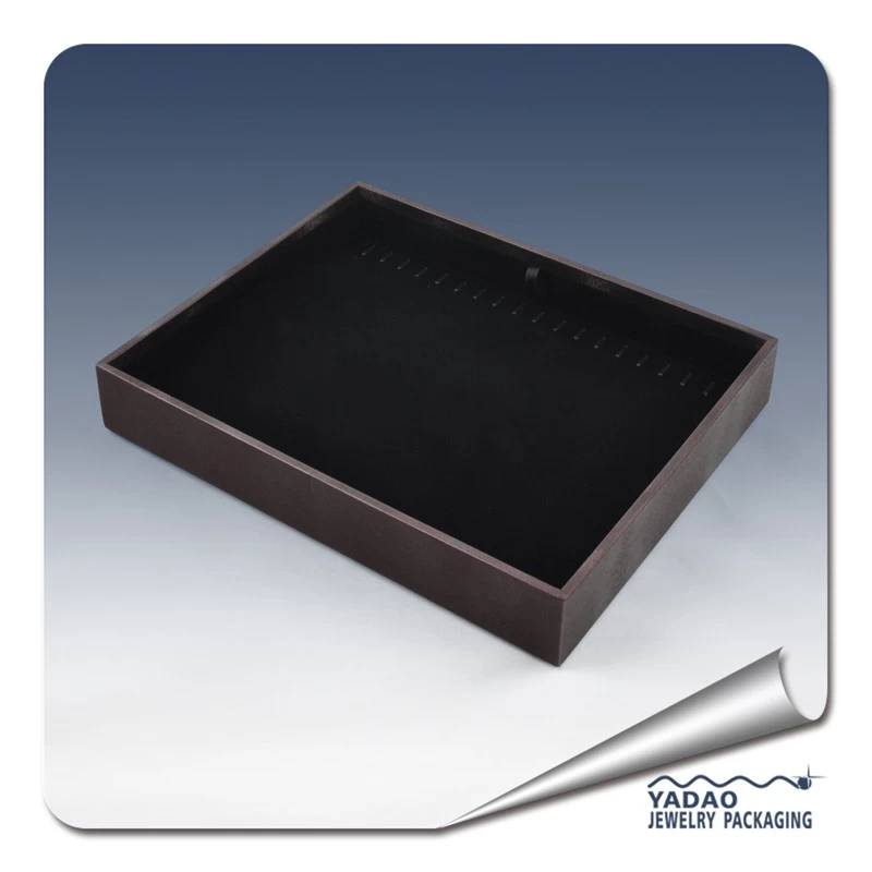 wholesale black velvet and leather jewelry display tray for jewelry display show by factory price