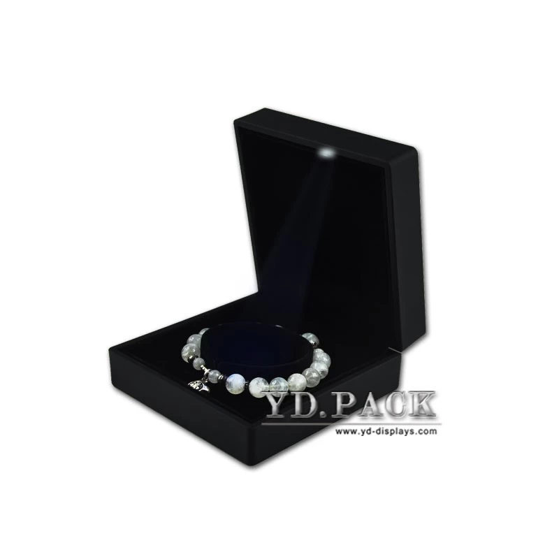 wholesale high quality black led jewelry box for ring and pendant storage by China manufacturer