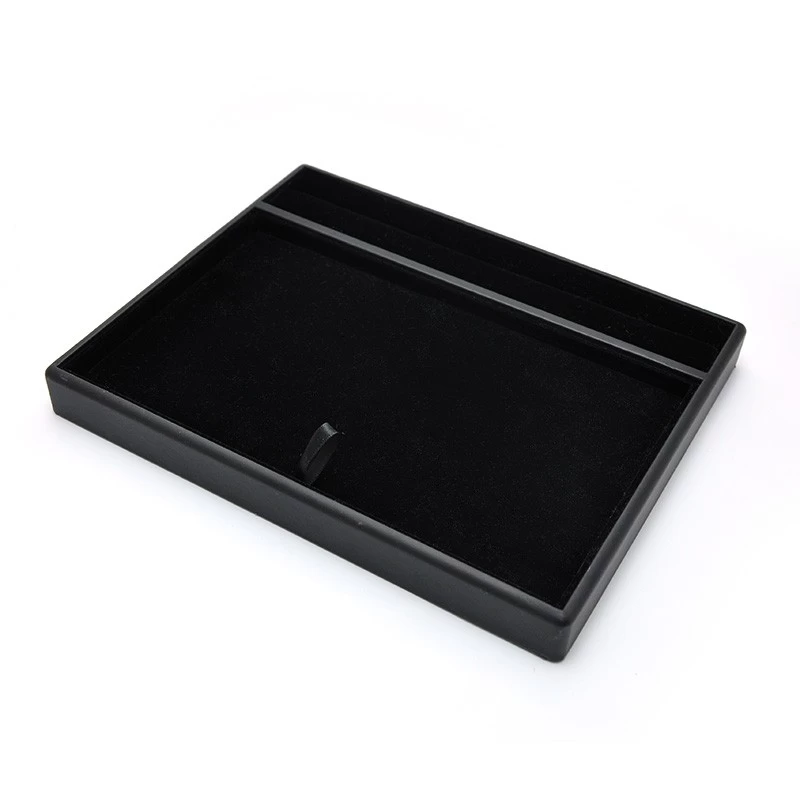 wooden display tray jewelry display serving tray movable display pad for jewels selection 