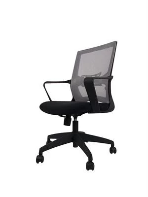 Newcity 1373B Economic Swivel Mesh Chair Tilt & Lock Mechanism 85mm Black Gaslift Mesh Chair Middle Back Staff Chair BIFMA Standard Nylon Castor Supplier Foshan China