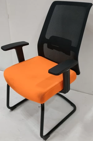 Newcity 1512C Stable Visitor Chair In Meeting Room High Quality Visitor Mesh Chair Mid Back Ergonomic Bow Shaped Foot Office Chair Mesh Fabric Visitor Chair With Fixed Base Foshan China