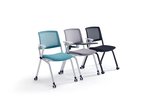Newcity 1532经济培训椅可折叠机制培训椅纯棉尼龙脚轮PP扶手供应商中国佛山质保5年
