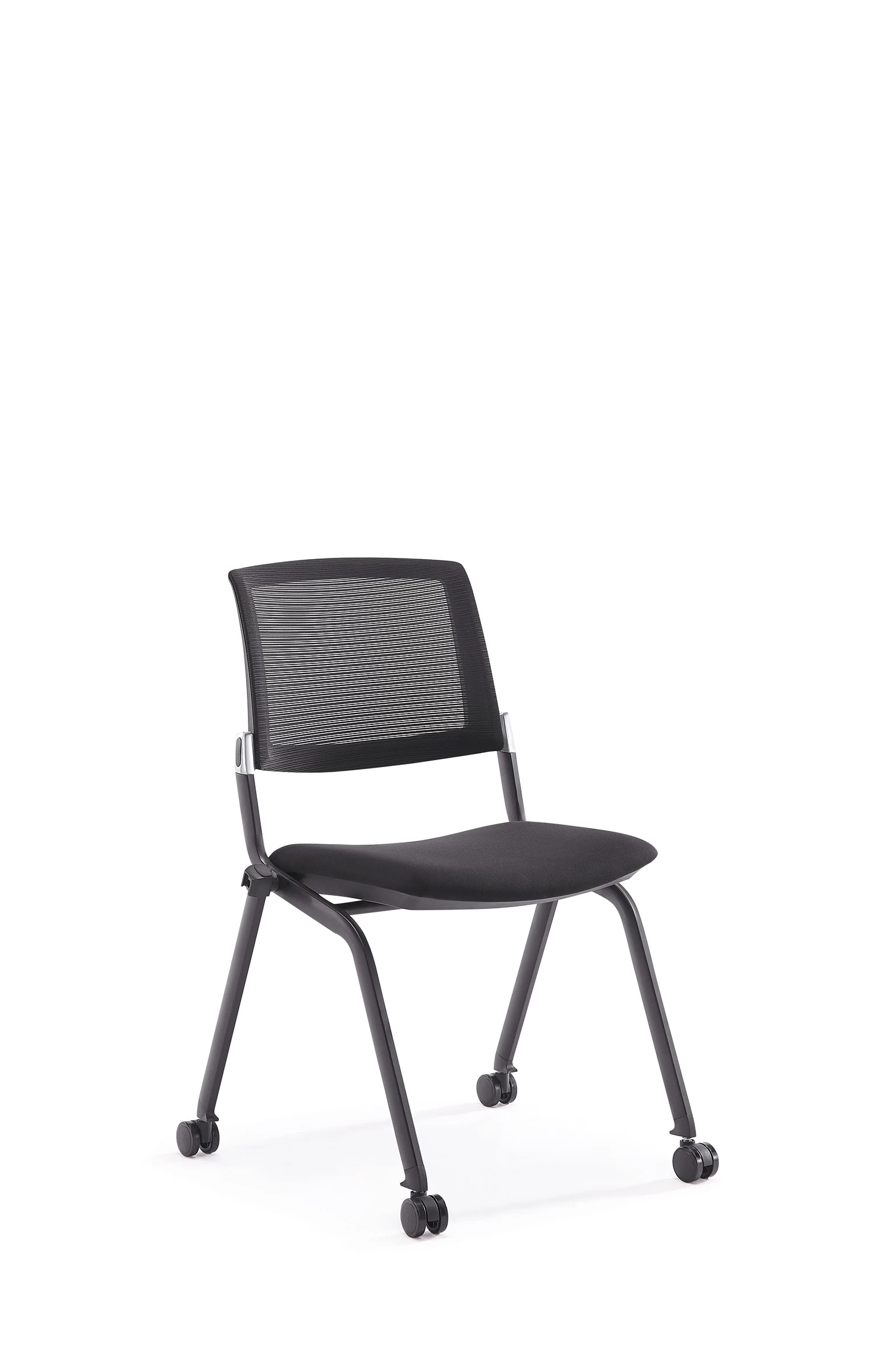 Newcity 1532经济培训椅可折叠机制培训椅纯棉尼龙脚轮PP扶手供应商中国佛山质保5年