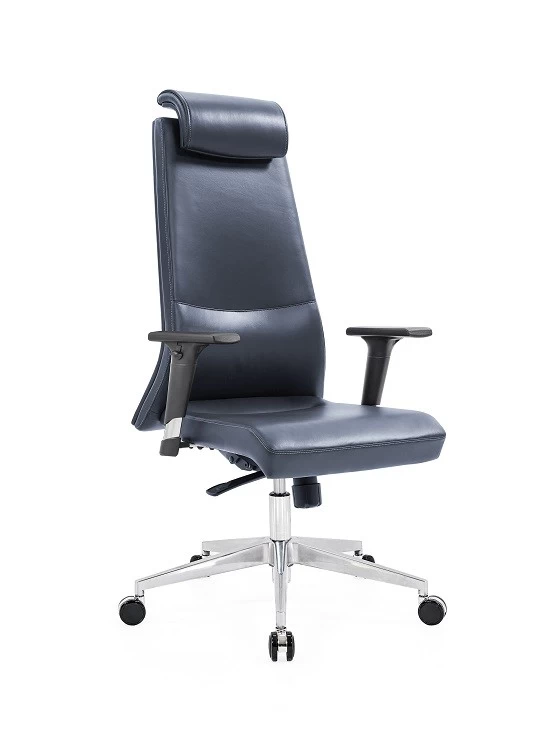 Newcity 5005A豪华办公椅350mm铝合金底脚座椅办公椅可调扶手设计高背真皮办公椅供应中国佛山质保5年
