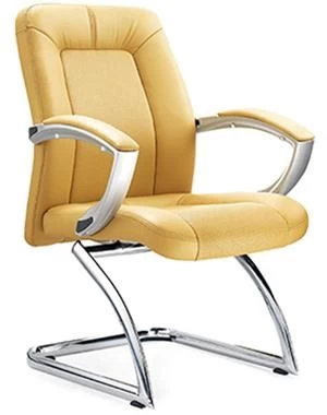 Newcity 6293C现代PU皮革办公访客椅12mm座内板办公椅电镀办公椅5年质保高密度海棉供应商佛山中国
