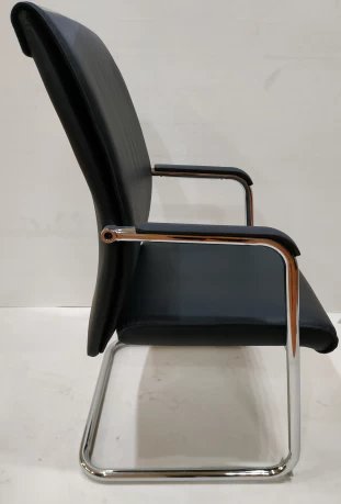Newcity 6341 Office Conference Visitor Chair PP Armrest Visitor Chair  Modern Ergonomic Leather Meeting Room Chair Black Executive Comfortable Visitor Chair Chinese Foshan Supplier