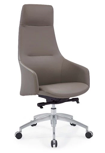 Newcity 6682A CEO办公家具铝合金底脚办公椅新设计PU办公椅时尚高背办公旋转办公椅中国佛山供应商质保5年