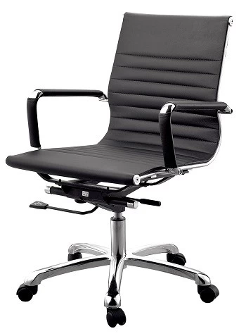 Newcity 684B Modern Computer Ergonomic Swivel Meeting PU Leather Office Chair Professional Manufacturer Healthy Black Leather Office Chair Chinese Foshan Supplier