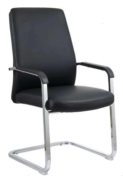 Newcity 901C Популярный уникальный внешний вид красивый дизайн посетитель кожаный стул офис мебель для посетителя кожаные стул собрания Metal Chrome ноги кожаные кресла поставщик Foshan China