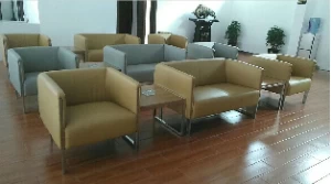 Newcity S-832 رخيصة بو الجلود تظهر غرفة 1 + 1 + 3 مكتب أريكة مجموعة مع سعر المصنع استقبال أريكة عالية الجودة مكتب أريكة تصميم أنماط جديدة أريكة المورد فوشان الصين
