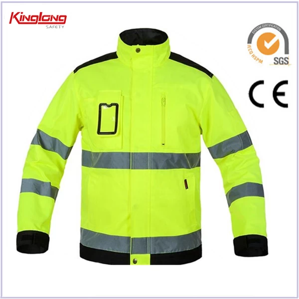 Chaqueta de invierno reflectante de alta visibilidad, chaquetas amarillas  de seguridad para hombres, chaquetas de construcción de trabajo de alta