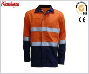 Китай 100% хлопок Поставщик куртки высокой видимости, защитная куртка со светоотражающими лентами производителя