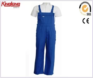 China 65% Polyester 35% Cotton Fabric Bib Pants ,Navy Blue Men's Working Bib manufacturer