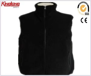 Κίνα Μαύρο μπουφάν Soft μανίκια Polar Fleece, Πλήρης φερμουάρ Ploar δέρας Vest Κίνα Προμηθευτής κατασκευαστής