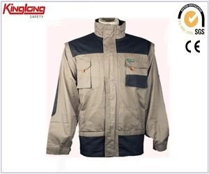 porcelana Ropa de trabajo de alta calidad para hombre negra y gris claro, proveedor de China de chaqueta de trabajo de venta caliente fabricante
