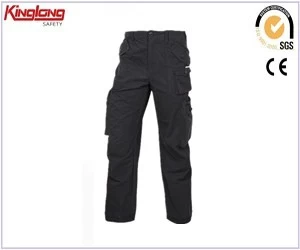 China Black multi pockets mens cargo pants manufacturer