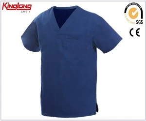 China Blauwe medische scrubs, effen blauwe medische scrubs, Europese markt effen blauwe medische scrubs fabrikant