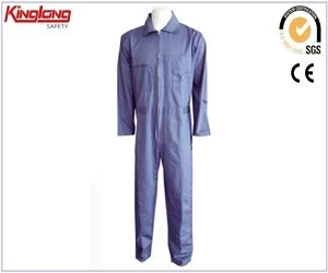China Blue working uniform washable coveralls,New style men's workwear coveralls manufacturer