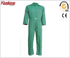 China Bright green work clothes coveralls china manufacturer,High quality workwear poly cotton coveralls manufacturer