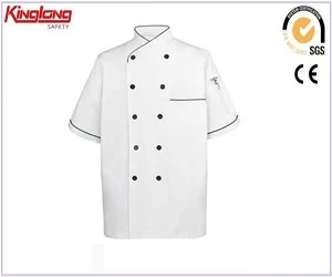 Китай Пальто шеф-повара с короткими рукавами, униформа, кухонная куртка, рубашки производителя