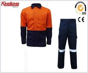 Čína Bezpečnostní pracovní uniforma v čínské továrně, reflexní pracovní kalhoty a bunda s vysokou viditelností výrobce