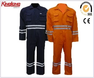 An tSín China Manufacture 100% Cotton Fireproof Coverall,High Visibility Fire Retardant Coverall for Men déantóir