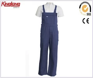 Cina Pantaloni con bretelle blu navy di fabbricazione cinese, pantaloni con bretelle in cotone 100%. produttore