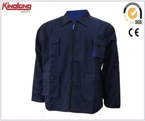 porcelana Chaqueta de trabajo azul del fabricante de China, uniforme de trabajo de algodón para hombres fabricante