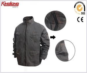 China China leverancier 100% katoen werkkleding jas, lange mouwen jas voor mannen fabrikant