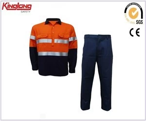 China China Supplier 100% Cotton hivis suit,Long Sleeves single-breasted button uniform manufacturer