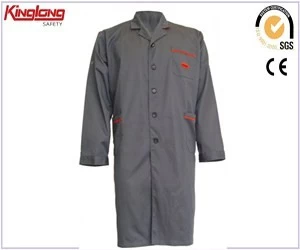 An tSín China cheap fashionable and durable lab coat, 65%polyester35%cotton fabric high quality long coat déantóir