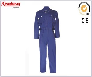 Chiny China deep blue coverall uniform , 65%polyester 35%cotton coverall with elastic waist producent