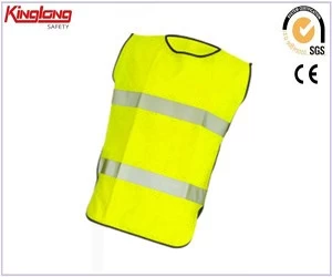 China China factory summer cool  fashionable vest, reflective tapes yellow sleeveless vest manufacturer