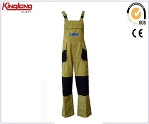 Chiny China manafacturer polycotton fabric popular coverall, adjustable straps beige coverall uniform producent