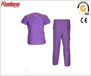 Chiny China shirt and pant suit scrub, 65%poly35%cotton fabric elegant scrubs producent
