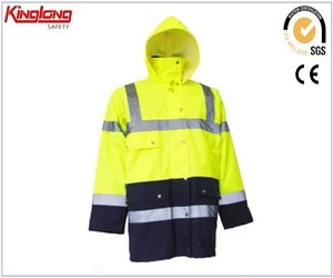 China China warm and fashionable winter parka with bright color, three layers reflective tapes winter parka manufacturer