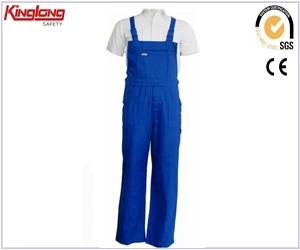 Chiny China  workwear  bibpant supplier with rubber label, 80%polyester20%cotton fabric bibpant with 240gsm producent