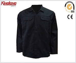 China Classical design v neckline single breasted button shirt, chest pockets mens safety shirt for working fabricante