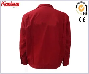 Color Combination Workwear Jacket , Elastic Cuff red cotton Work uniform