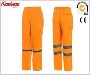 China Calças de trabalho masculinas coloridas para venda, roupas de tecido confortável de cor laranja brilhante fabricante