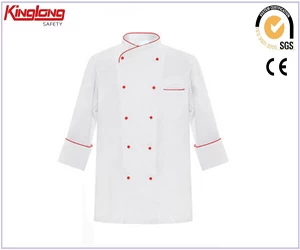 Kiina Custom Made Cook Clothes Restaurant Beathable Chef Jacket with Long Sleeve valmistaja