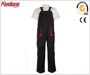 China Durable and functional black bibpant, oxford fabric reinforcement bibpant with brass buttons manufacturer