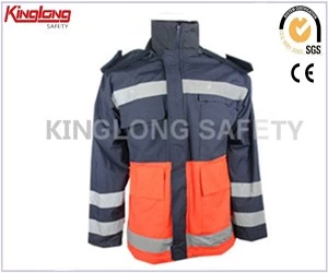 Китай Вышитая водонепроницаемая защитная зимняя куртка Hi Vis, зимняя рабочая одежда для художников производителя