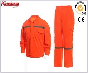 الصين مصنع السعر البرتقالي عاكس المعطف والسلامة المعطف البدلة مع الأسعار الصانع