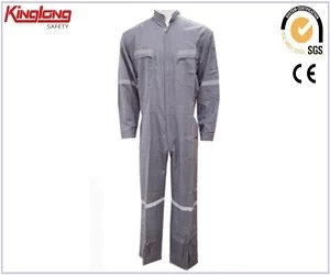 China Gray color uniform men's working coveralls,China golden manufacturer supply poplin fabric coverall manufacturer