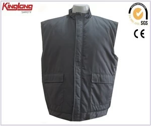 China Grey mens autumn wear windbreaker for sale,High quality comfortable cotton vest price manufacturer